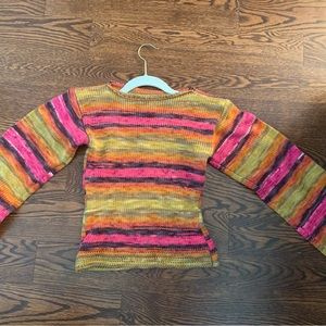 Cute Knit Sweater with Adorable Bell Sleeves